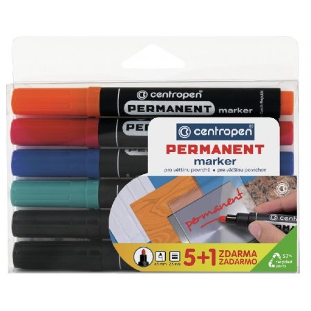 Permanentní popisovač Centropen 8566, sada 6 barev