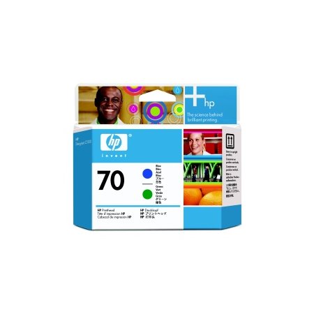 HP no 70 modrá a zelená tisková hlava, C9408A originální