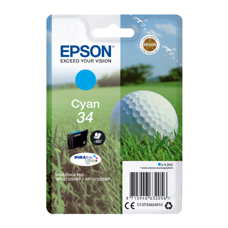 Epson Singlepack Cyan 34 DURABrite Ultra Ink originální