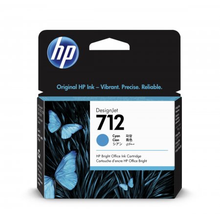 HP 712 Inkoustová náplň azurová; 3ED67A originál