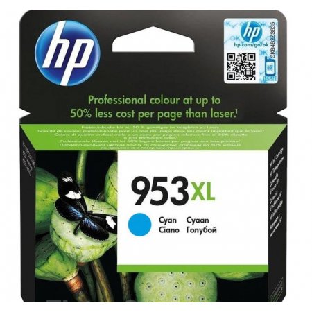 HP 953XL azurová inkoustová kazeta, F6U16AE originální