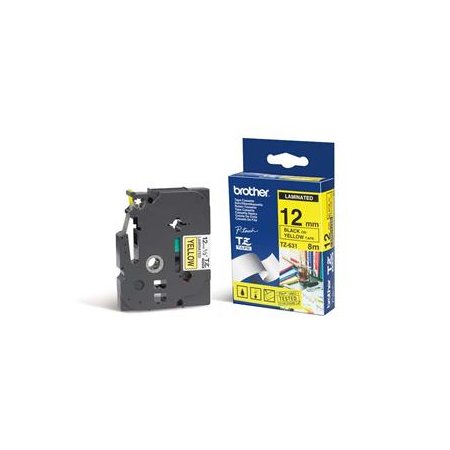 TZE-631,  žlutá/černá, 12mm originální