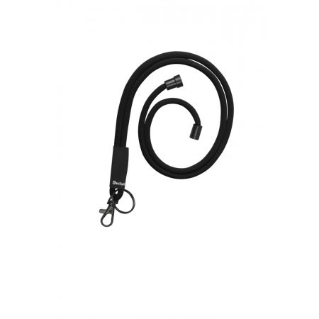 šňůrka na jmenovky s bezp. pojistkou, karabinka, 5 mm x 46 cm, černá - 10 ks