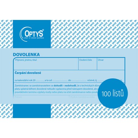 Dovolenka A6, 100 listů, obr. 1