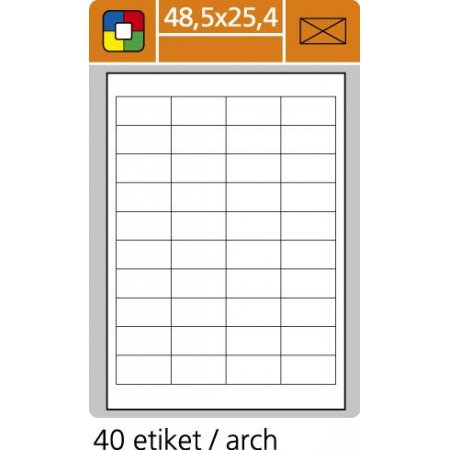 Samolepící etikety pro laserový a inkoustový tisk 48,5 x 25,4 mm