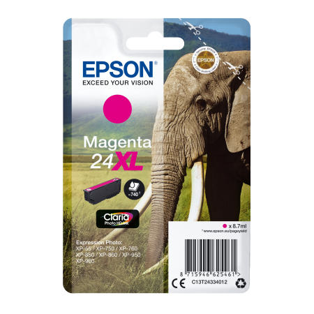 Epson Singlepack Magenta 24XL Claria Photo HD Ink originální