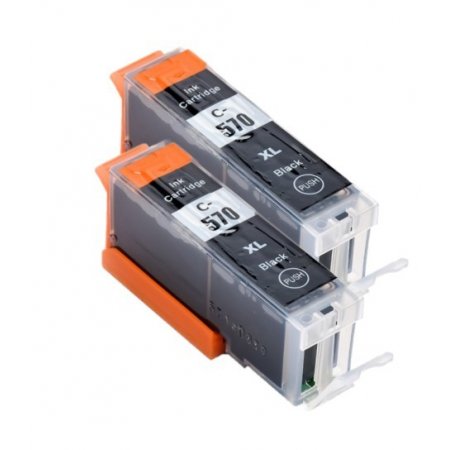 Canon PGI-570XL BK - kompatibilní dvojbalení černá s novým čipem,XL kapacita