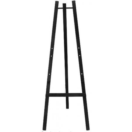 Dřevěný třínohý stojan 165 cm, černý, obr. 1
