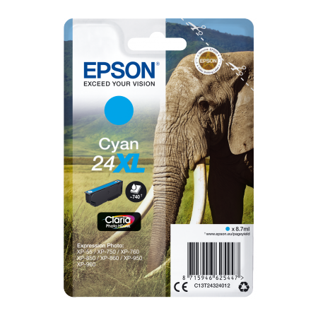 Epson Singlepack Cyan 24XL Claria Photo HD Ink originální