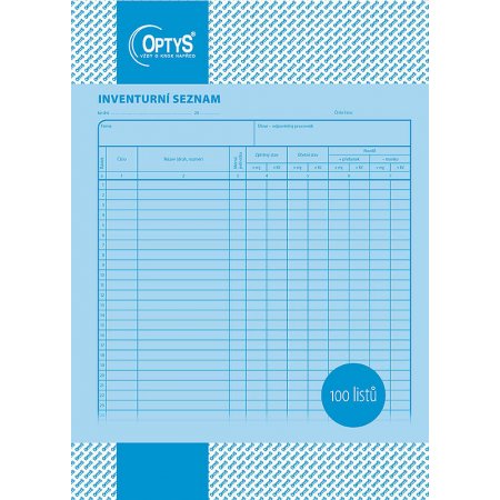 Inventurní seznam A4, 100 listů, obr. 1
