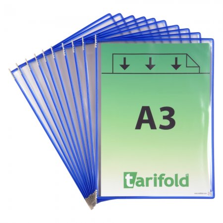 kapsy s úchyty, A3 na výšku, otevřené shora, modré - 10 ks