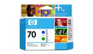 HP no 70 modrá a zelená tisková hlava, C9408A originální