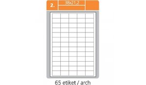 Samolepící etikety pro laserový a inkoustový tisk 38 x 21,2 mm  
