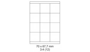 Samolepící etikety pro laserový a inkoustový tisk 70 x 67,7 mm  