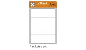 Samolepící etikety pro laserový a inkoustový tisk 210 x 74 mm