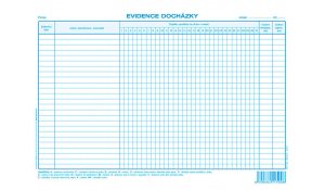 Evidence docházky A4, 100ks