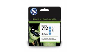 HP 712 Ink. náplň azurová, trojbalení; 3ED77A originál